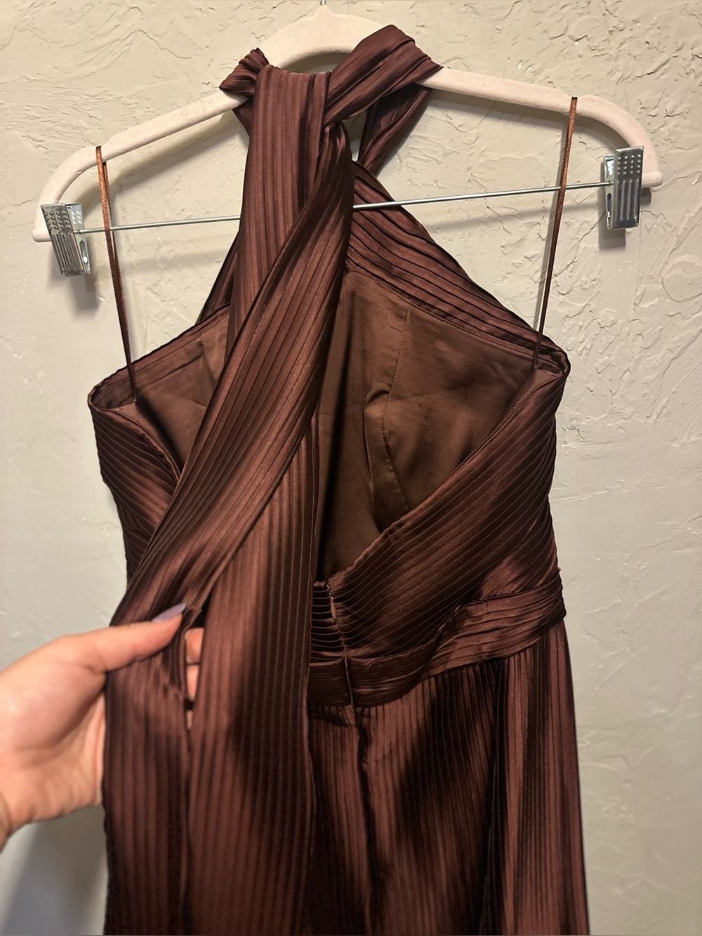 Brown Midi Length Cocktail Dress - size 8 - Picture 6 of 8